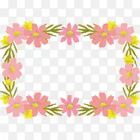 粉色花边框相框