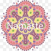 粉红佛教花纹