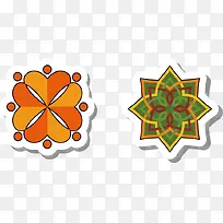 卡通彩色曼陀罗花纹