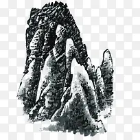 水墨假山国画