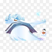 雪景中的桥