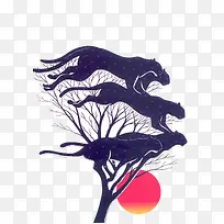 豹子树枝