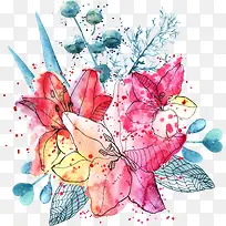 水彩花朵