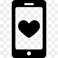 智能手机与心脏图标