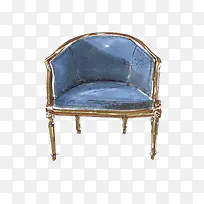 手绘淡蓝色欧式装饰沙发