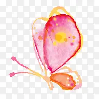 创意手绘合成飞舞的花蝴蝶水彩