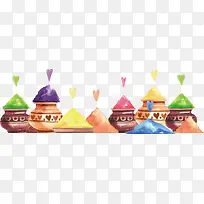 矢量手绘五彩沙