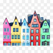 彩色房子楼房