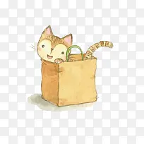 矢量纸袋里的猫