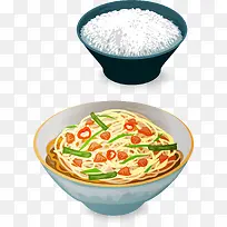 矢量米饭面食图片