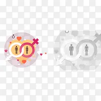 矢量卡通男女坐标素材