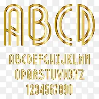 金属字母矢量图