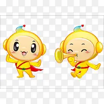 催喇叭的卡通人