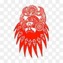脸谱剪纸中国风元素