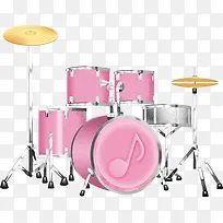 手绘粉色架子鼓