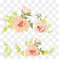 小清新粉色玫瑰矢量图片素材