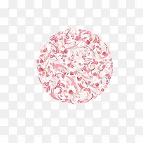矢量粉色樱花造型圆创意日本