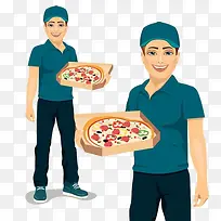一个披萨送餐员