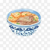 鱼豆腐手绘画素材图片