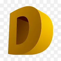 3D英语字母D