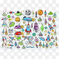 矢量卡通外太空生物