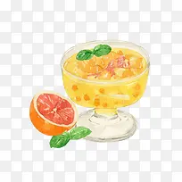 鲜榨橙汁手绘画素材图片