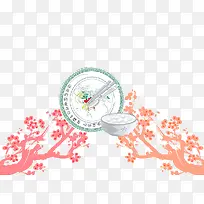 梅花汤圆图案素材
