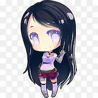 可爱大眼害羞少女