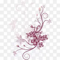 紫红小花矢量图片