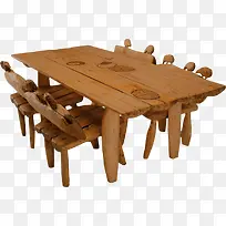 古代桌子椅子素材免抠