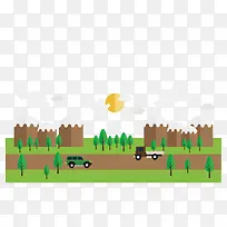 矢量乡村的街道