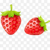 两颗萌萌的可爱草莓