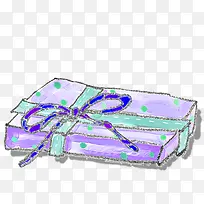 紫色扁平手绘礼物盒免抠图