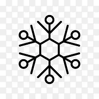 黑色个性六边形雪花冬日