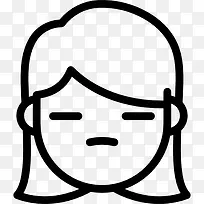 缺乏表情的女孩图标