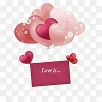 粉色心形气球爱情
