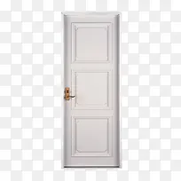 白色三个方格线装饰的门