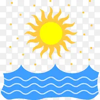 海面上的太阳图标矢量图