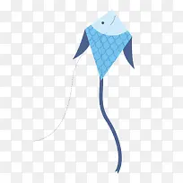 蓝色纹理鱼形风筝