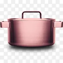 粉色金属拉丝汤锅