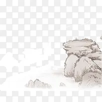 水墨画山峰
