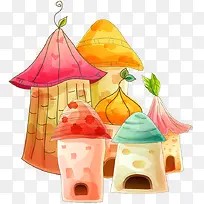 可爱卡通萌萌哒蘑菇房子