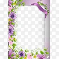 紫色鲜花边框