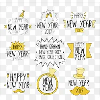 2017新年标签矢量素材