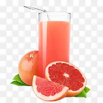 西柚水果汁组合素材