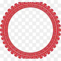 红色圆形镂空花纹
