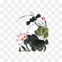 荷叶荷花元素