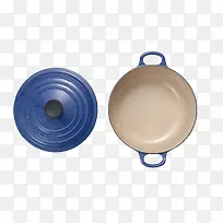 蓝色的砂锅餐具