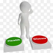 健康疾病的按钮显示的医疗保健.
