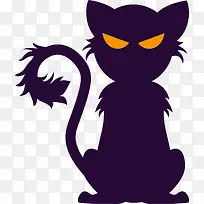 紫色恐怖黑猫